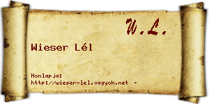 Wieser Lél névjegykártya